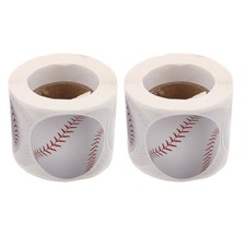 2 Rolls Stickers for Water Bottles Baseball Player Boys Adhesive Party