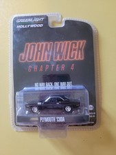 Greenlight Hollywood John Wick Chapter 4 1970 Plymouth 'Cuda 1:64 Black Diecast