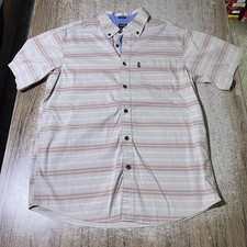Dickies Men  s Striped SS Button Up Casual Shirt Size M 31927