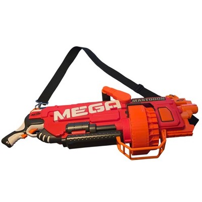 NERF N Strike Mega Mastodon Motorized Blaster 24 Drum Tested Working w Strap