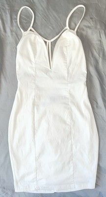 White Cross Strap Low Front TOBI Women s Body Con Dress Size XS TP