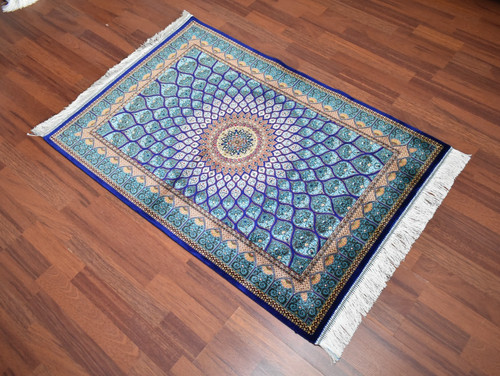 Silk Rug 100 % Bamboo Silk Rug 31'' x 47'' Home Decor Rug Small Bamboo Wall Rug