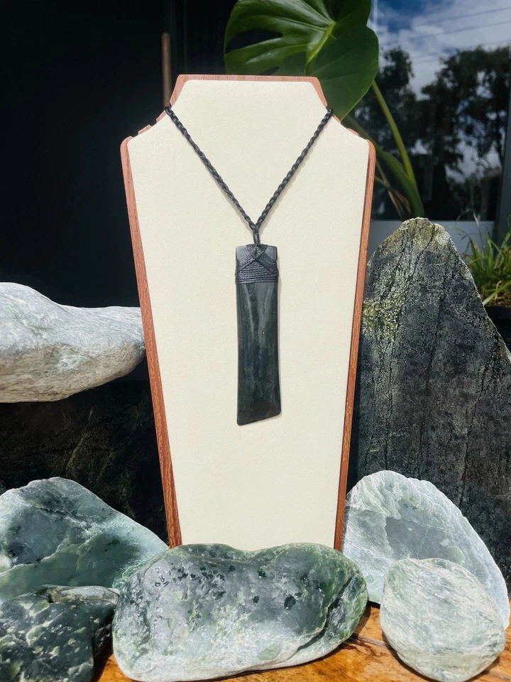 2 x Colgantes Grandes, Nueva Zelanda, Pounamu, Mountain Jade Foto 2 de 4