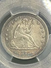 1843 Seated Liberty Quarter 25 Cents  XF + Detail