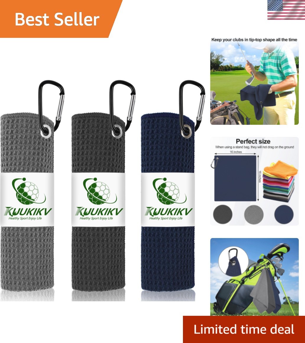 Towels For Golf Bags For Men,  Waffle-pattern Golf Towe...