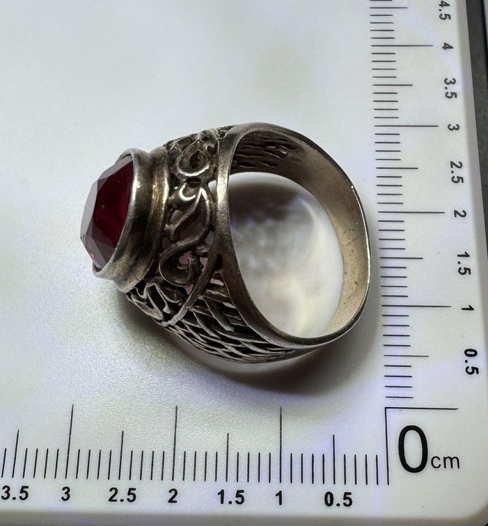 Vintage Original Soviet Solid Silver 875 Ring Rub… - image 7