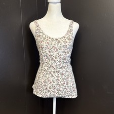 Clockhouse Basics Floral Ruched Tank Top – Women’s Sleeveless Cami