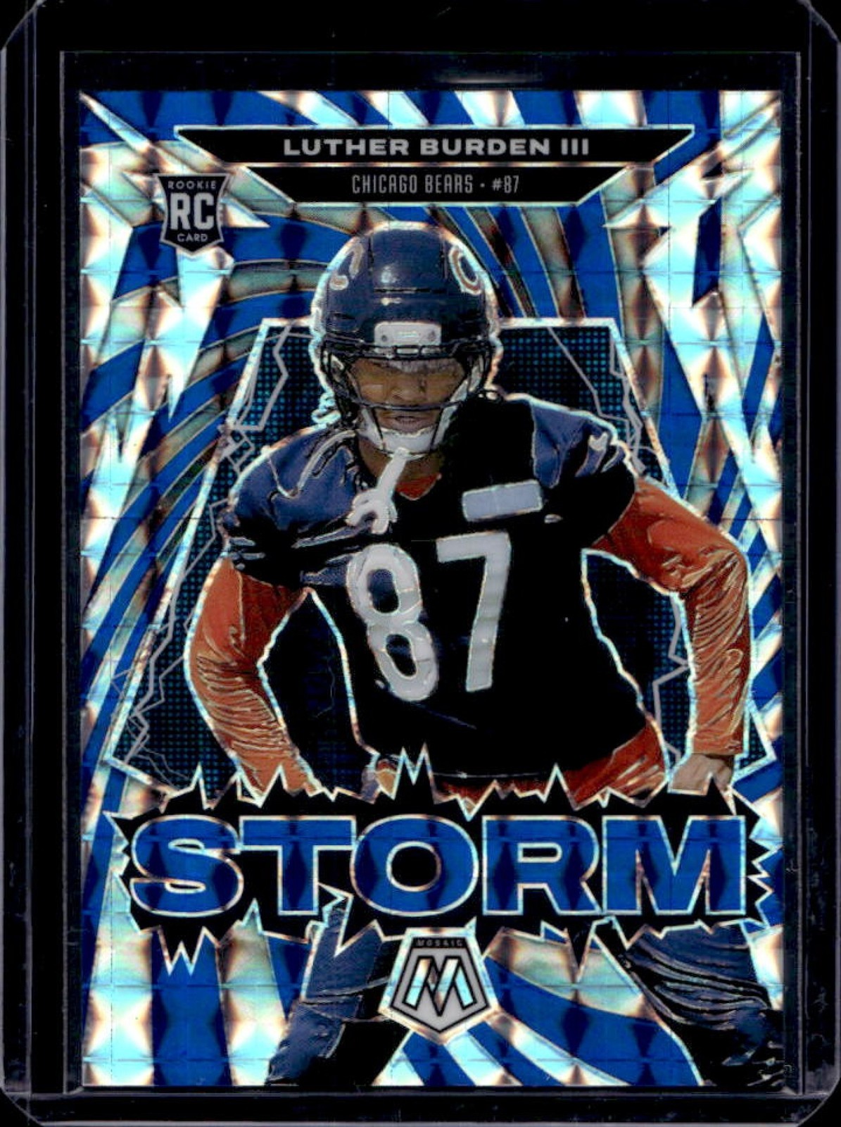 2025 Mosaic Luther Burden III Storm RC Blue Prizm Rookie #83/99 Bears