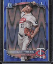 2025 Bowman Chrome Andrew Morris Blue Raywave Refractor /150 1st BCP-90