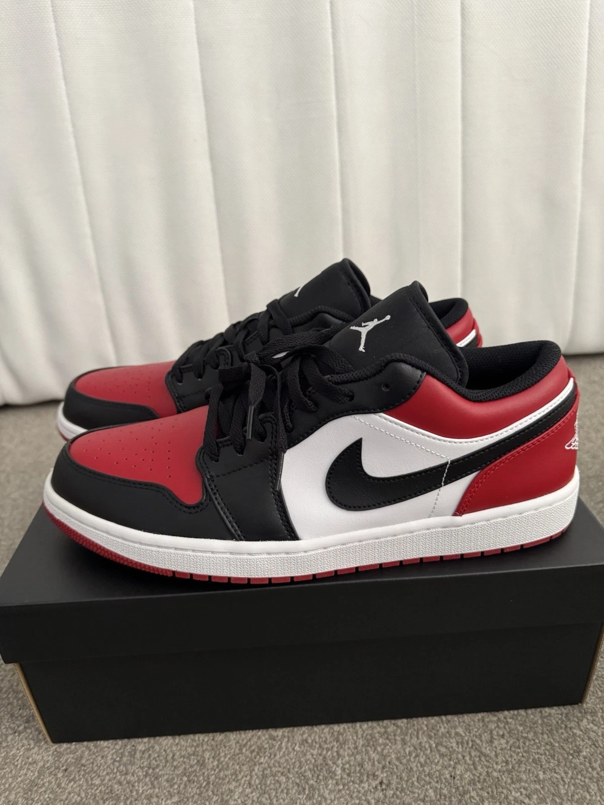 Air Jordan 1 Low taglia 11 rosso nero bianco stile 553558 612