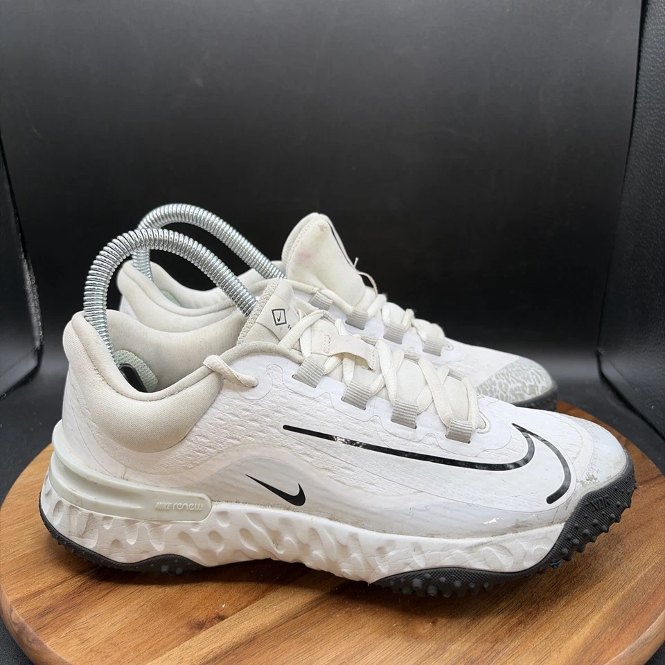 Nike Alpha Huarache Elite 4 Turf Women's Size 6 Softball Shoes FD2746-102 White - Image 3 of 4