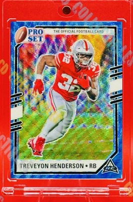 TreVeyon Henderson BLUE WAVE REFRACTOR ROOKIE BUCKEYES PATRIOTS MINT