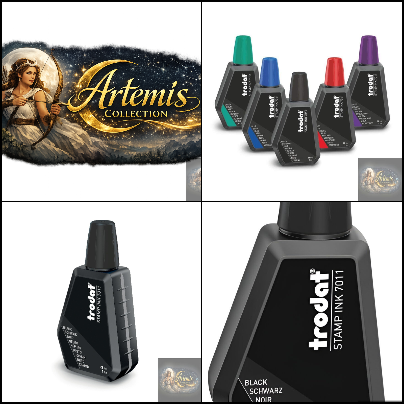 Trodat Black Ink Bottle 28ml HighQuality Refill for Hand Stamp Ink Pads - Image 2