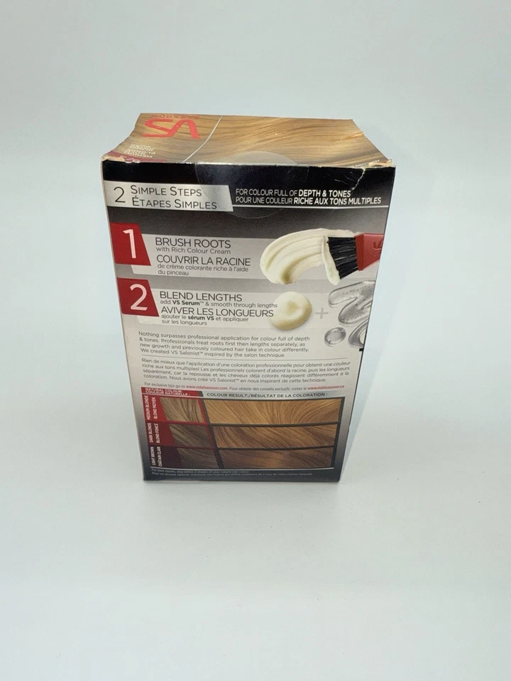 Vidal Sassoon Salonist 染发剂 永久 8/3 中号 金色 牙齿盒 — 第 3/4 张图片