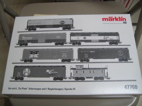 Juego de 7 vagones de carga Marklin HO 47760 con "placa de hojalata" - Edición limitada en 2013 ¡¡NUEVO EN CAJA!!! | Condition: New