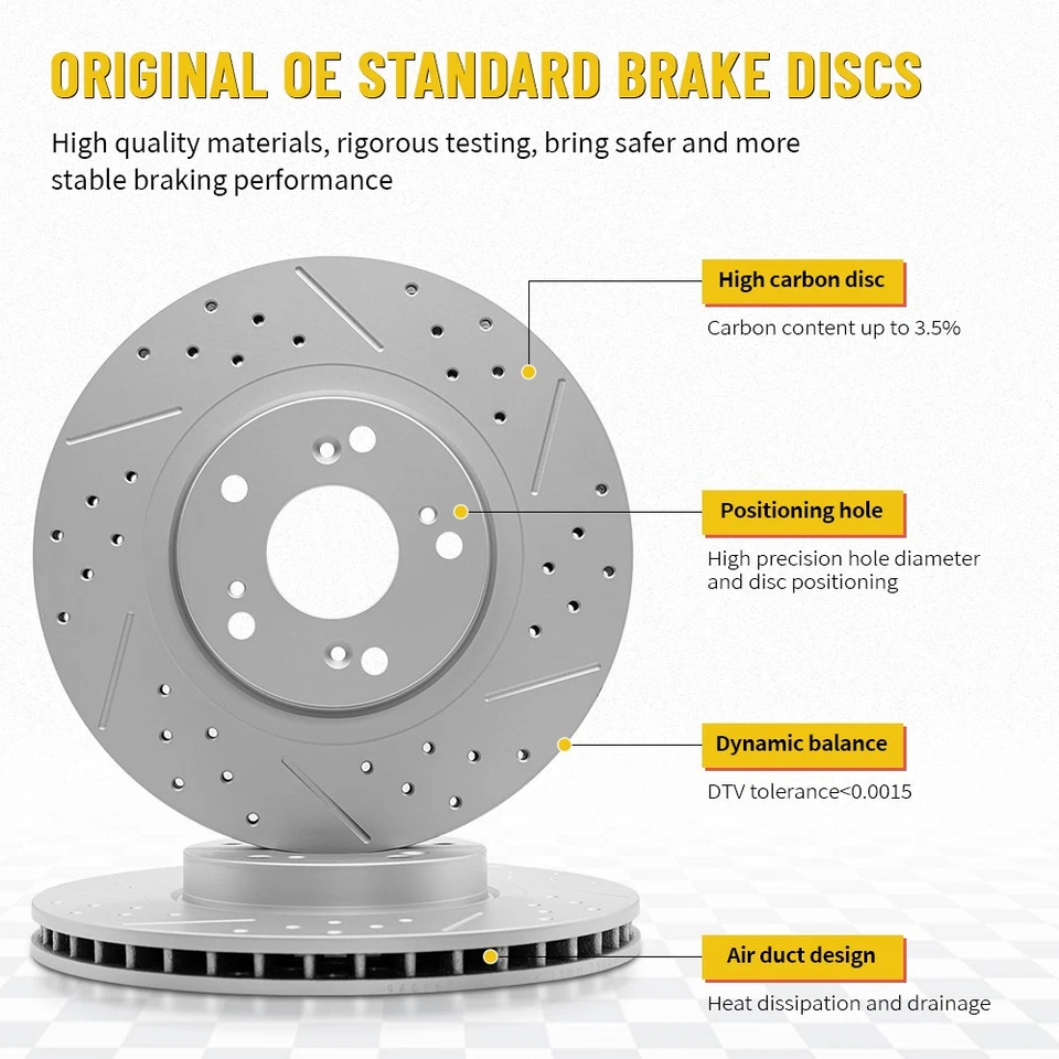 Pastilla de rotor de freno trasera perforada para Mercedes-Benz CLS500 CLS550 E320 E350 E500 E550 Foto 4 de 4