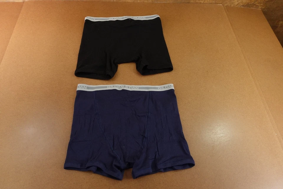 Paquete de 2 calzoncillos boxer Gildan para hombre talla 2XL negros azul marino de algodón nuevos Foto 4 de 4