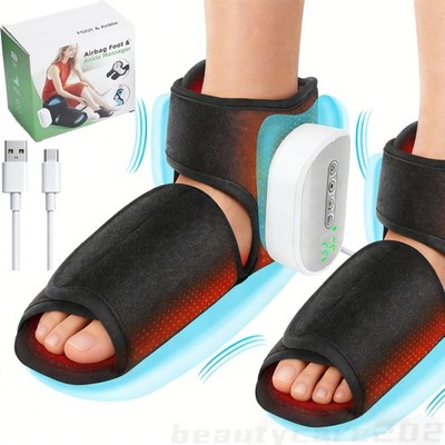 2X Foot & Ankle Massager Air Compression 4 Heating Levels 3 Airbag Massage Modes