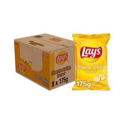(17,14 EUR/kg) Lay's Chips cheese onion Vorratskarton 8x 175g