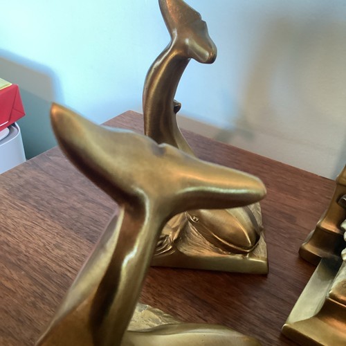 3 Sets Vintage Solid Brass Nautical PMC Bookends. Whales, Sailboats, Whaleboats. - Picture 18 of 19