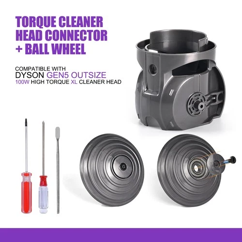 Upgraded Torque Cleaner Head Connector+Ball Wheel for Dyson Gen5 Cleaner Head