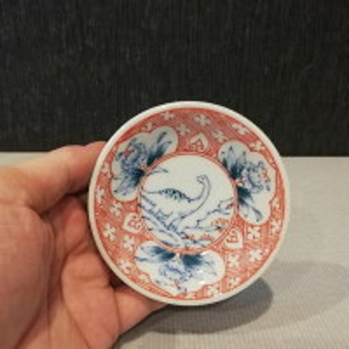 Mino Ware Edo-style Dinosaur Small Plates Set of 6 Gift Boxed Microwave Safe - Picture 15 of 20