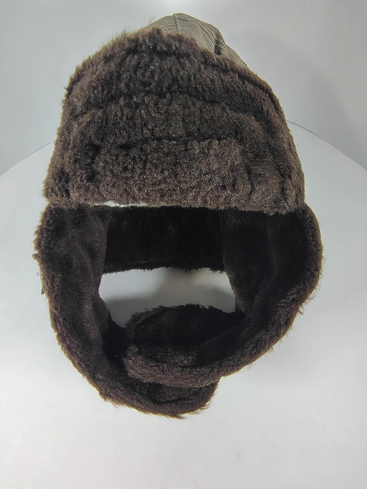 Chapéu caçador marrom The North Face abas de orelha pele sintética com autêntico, tamanho P/M - Imagem 3 de 4