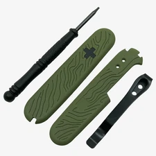 Topo Swiss Cross Plus Scales Set with Optional Pocket Clip for Victorinox SAKs