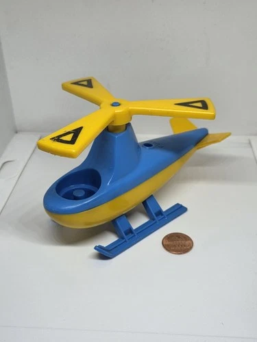 Vintage Fisher Price little people blue/yellow helicopter