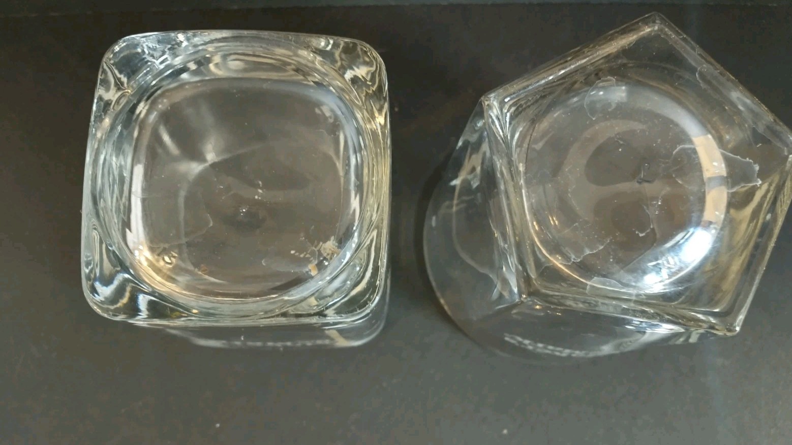Vintage Set Of 2 Makers Mark Whiskey Glasses One Square And One Round 