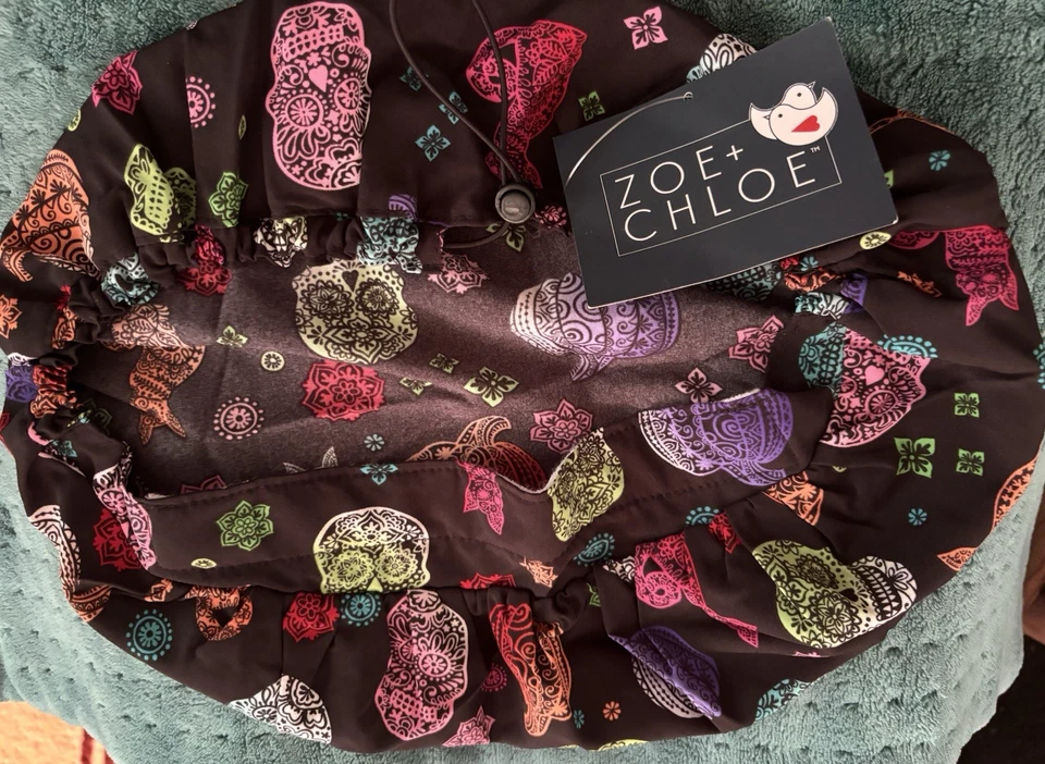Skulls Cats Pumpkins Unisex /Chemo Surgical Scrub Hat/Cap Zoe & Chloe New W/ Tag - Image 2 of 4