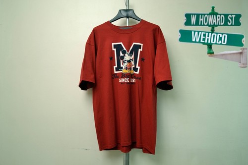 Vtg Walt Disneys Mickey Mouse Letter M Graphic Short Sleeve T Shirt Mens Size XL