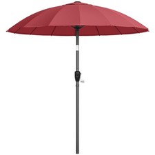 Outsunny 2m Shanghai Garden Parasol Umbrella, Outdoor Sun Shade, Wine Red