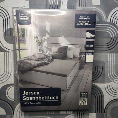 HOME IDEAS Jersey-Spannbetttuch weiß von 90x190cm bis 100x200cm Matratzengröße