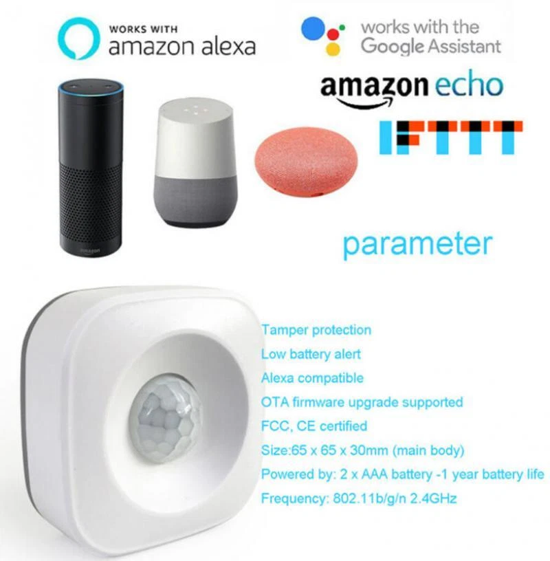 1-10X Tuya WiFi Smart PIR Motion Sensor Smart Alarm Detector For Alexa Google UK - Image 2 of 4