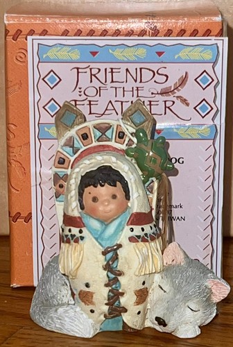 Friends of the Feather American Indian Figurine Baby *Snug as a Hug* Wolf Turtle