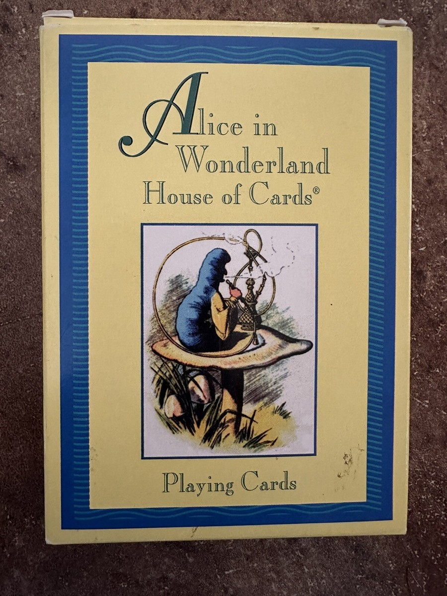 Vintage Alice In Wonderland House Of Cards Oversized Notched Card