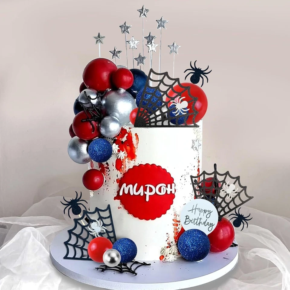 38pcs Spiderman Cake Topper Set Party Supplies Superhero Birthday Decoration - image 2 of 4