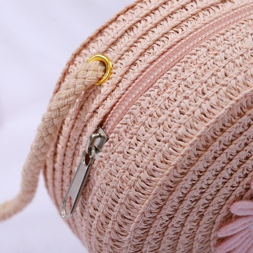 Handmade Straw Bag Woven Straw Shoulder Bags Summer Beach Bag Kid Children - Picture 4 of 15