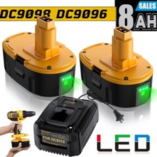 PACK 8.0Ah 18V For Dewalt 18 VOLT DC9096 DC9098 Li-ion Battery DW9096 / Charger