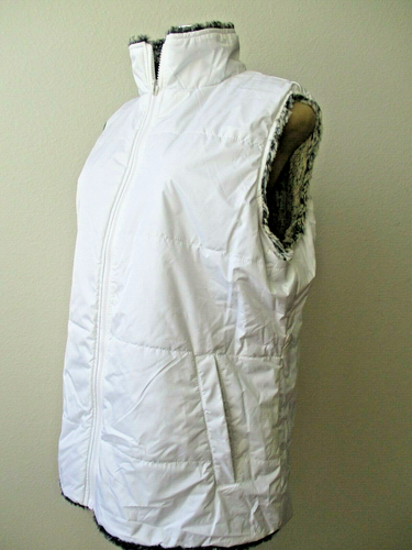 SPORTO GRAY MIX REVERSIBLE WATER RESISTANT FAUX FUR SLEEVELESS VEST SIZE L - NWT - Picture 5 of 6
