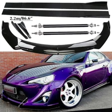 Front Bumper Lip Spoiler Side Skirts Rear Glossy Black For Toyota GT86/ Scion F