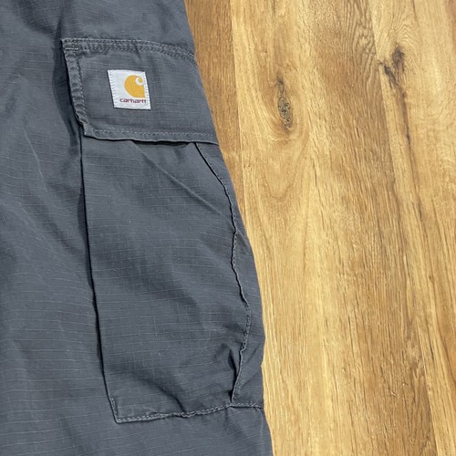 Carhartt Ripstop Cargo Pant Hose Zimmermann Arbeitshose grau Hose Gr. 38x32 - Bild 24 von 24