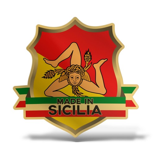Sticker SICILIA Adesivo Parete Souvenir Decal Murale Bandiera Stemma Flag - Imagen 11 de 13