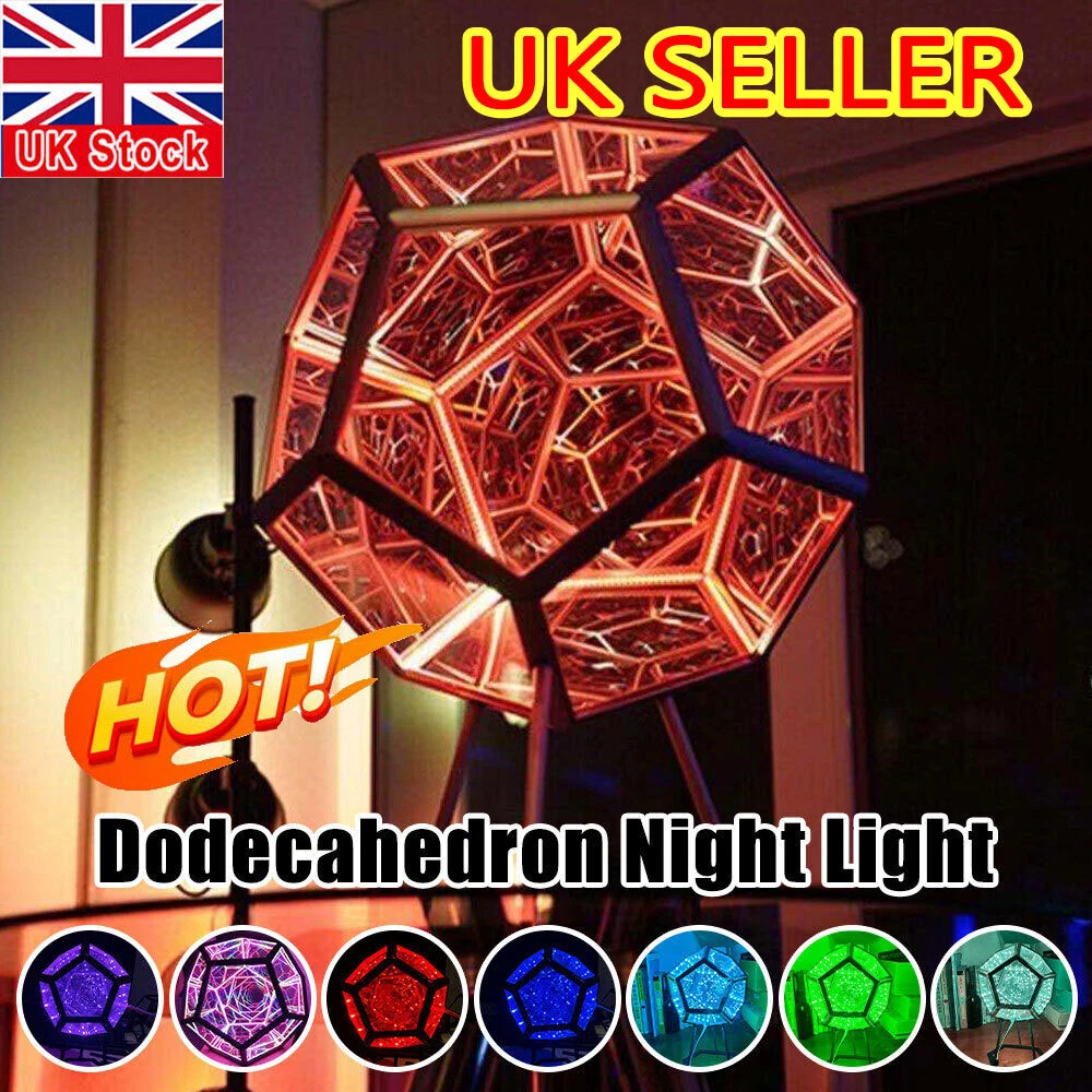 Infinity Lamp Infinite Dodecahedron Color Art Light 3D Night Light USB UK