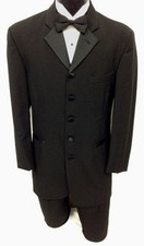 BOYS 9 Black 5 button Notch Western Wedding Tuxedo Jacket LONGER STYLE. CHEAP