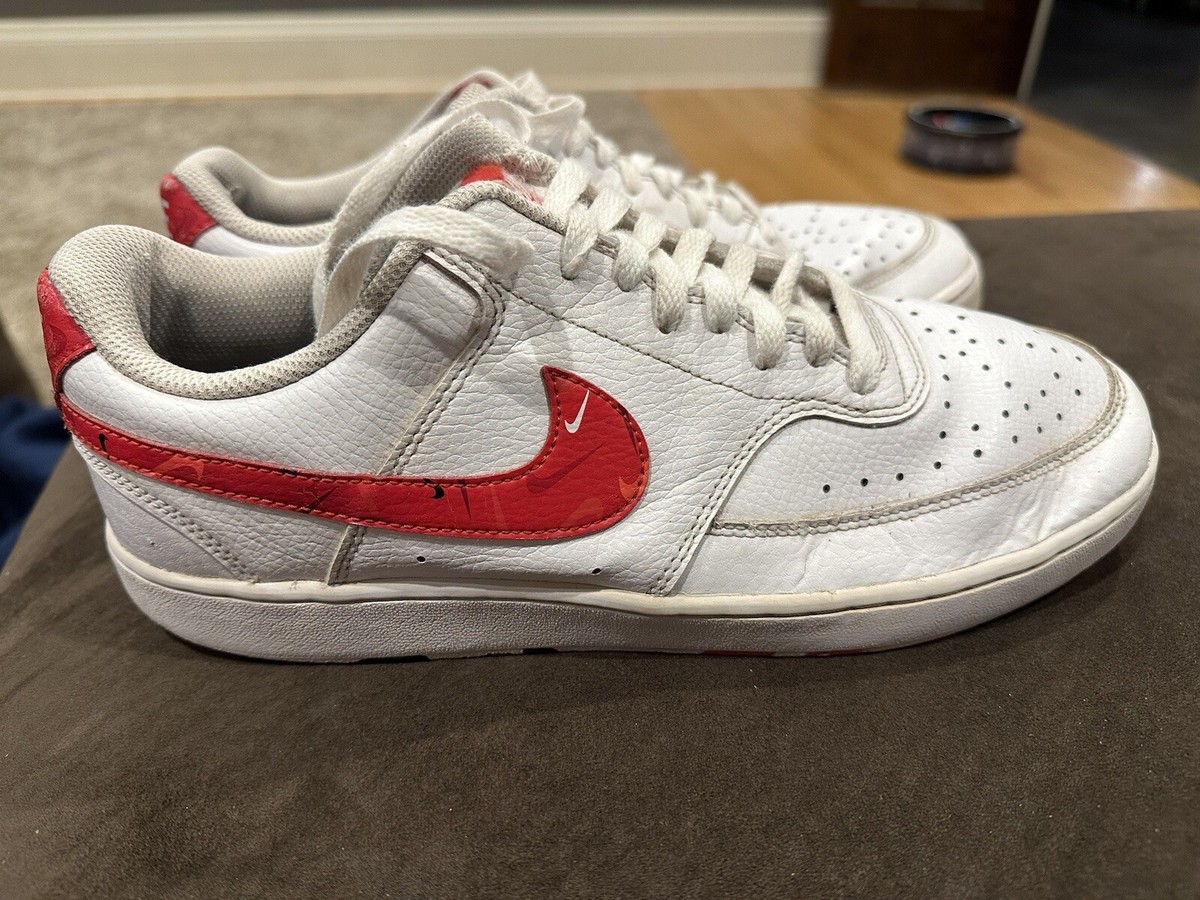 Nike Court Vision Low Swoosh Print Red & White Multi  display picture 1
