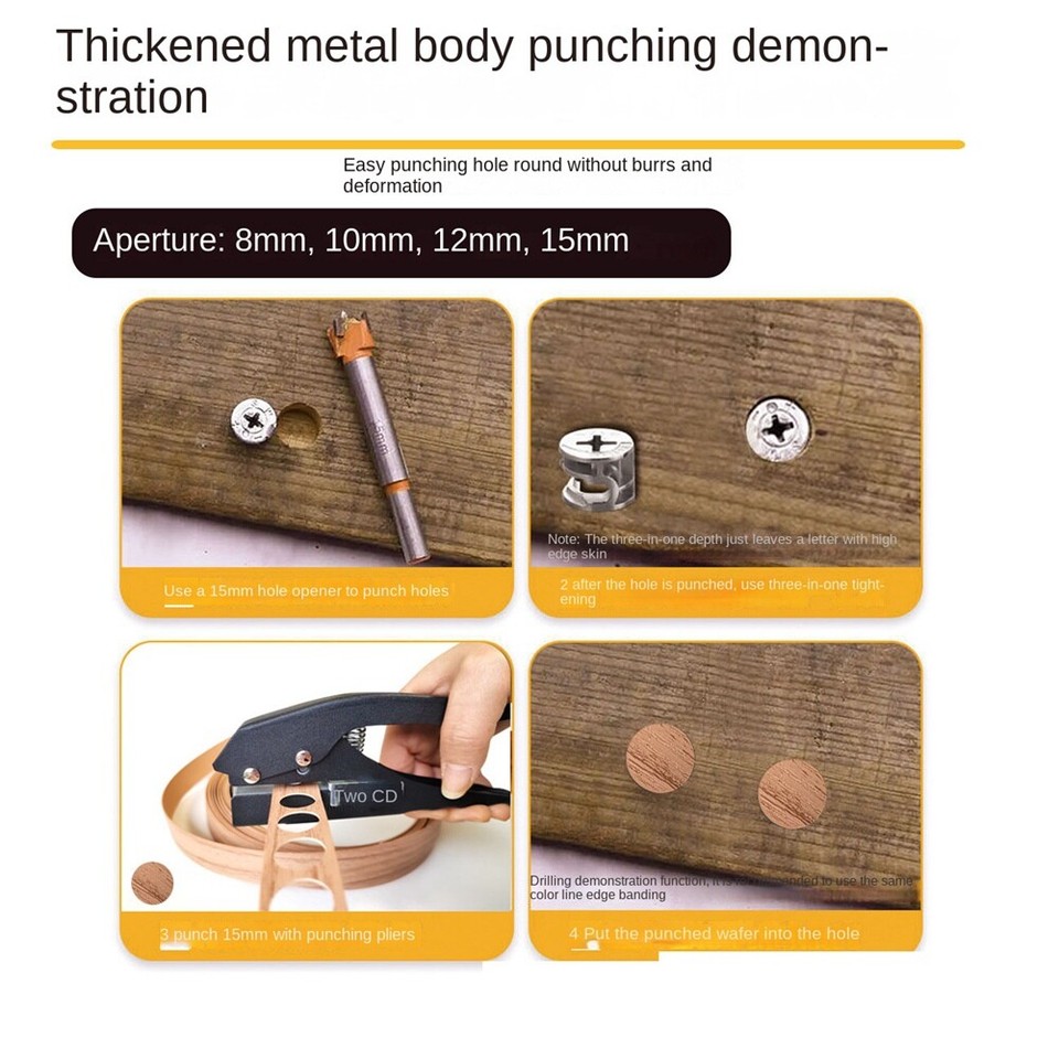 2X(12mm Circle Hole Punch Punch HandHeld Round Single Hole Punch for