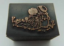 Printing Letterpress Printers Block 2 People Sitting Looking Out Yonder 