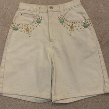 No Excuses. Size 5/6. Vintage 90's Never worn Denim Embellished Shorts. B106.